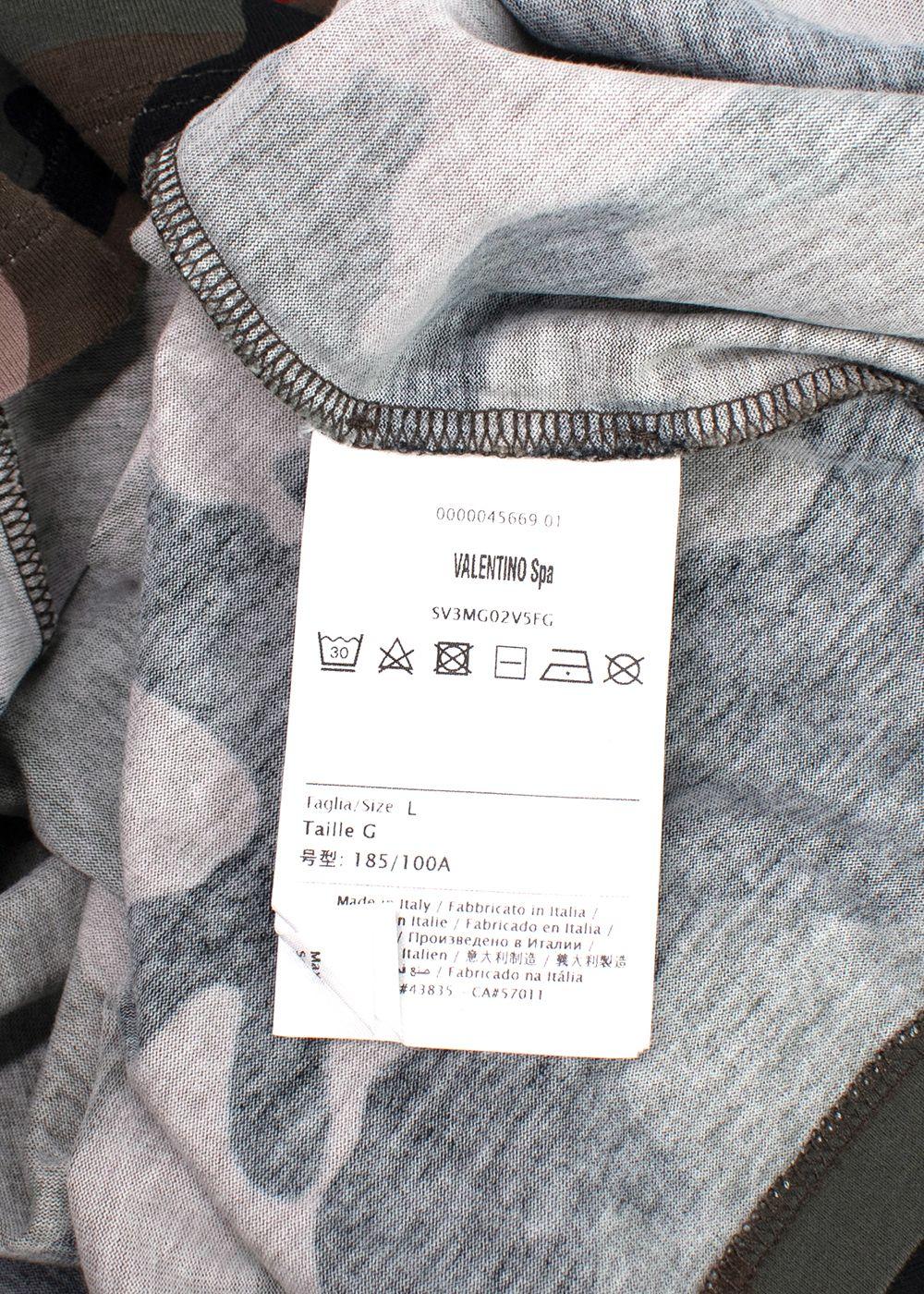 Valentino Camo T-Shirt with Red VLogo