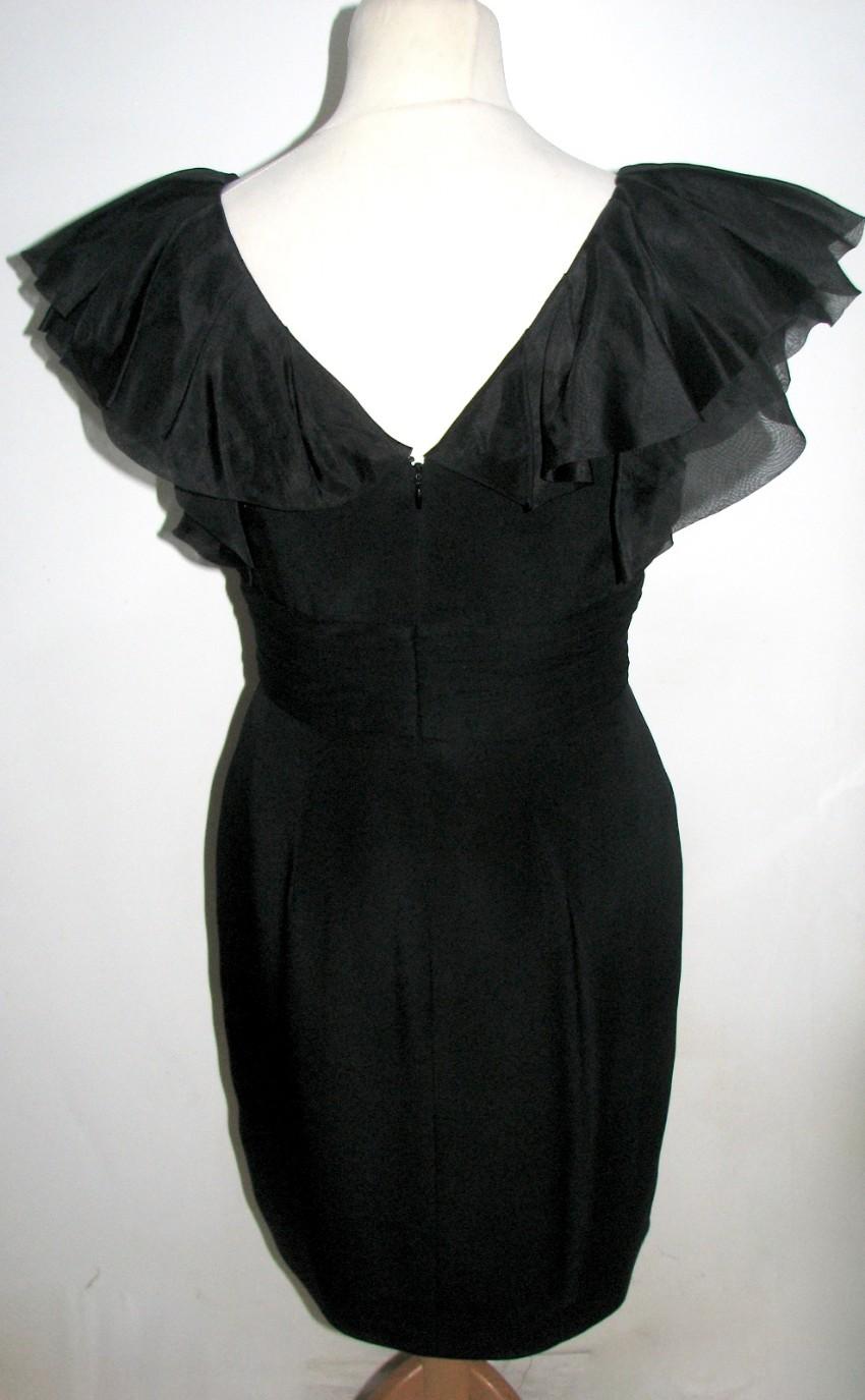 Marchesa Notta black silk dress