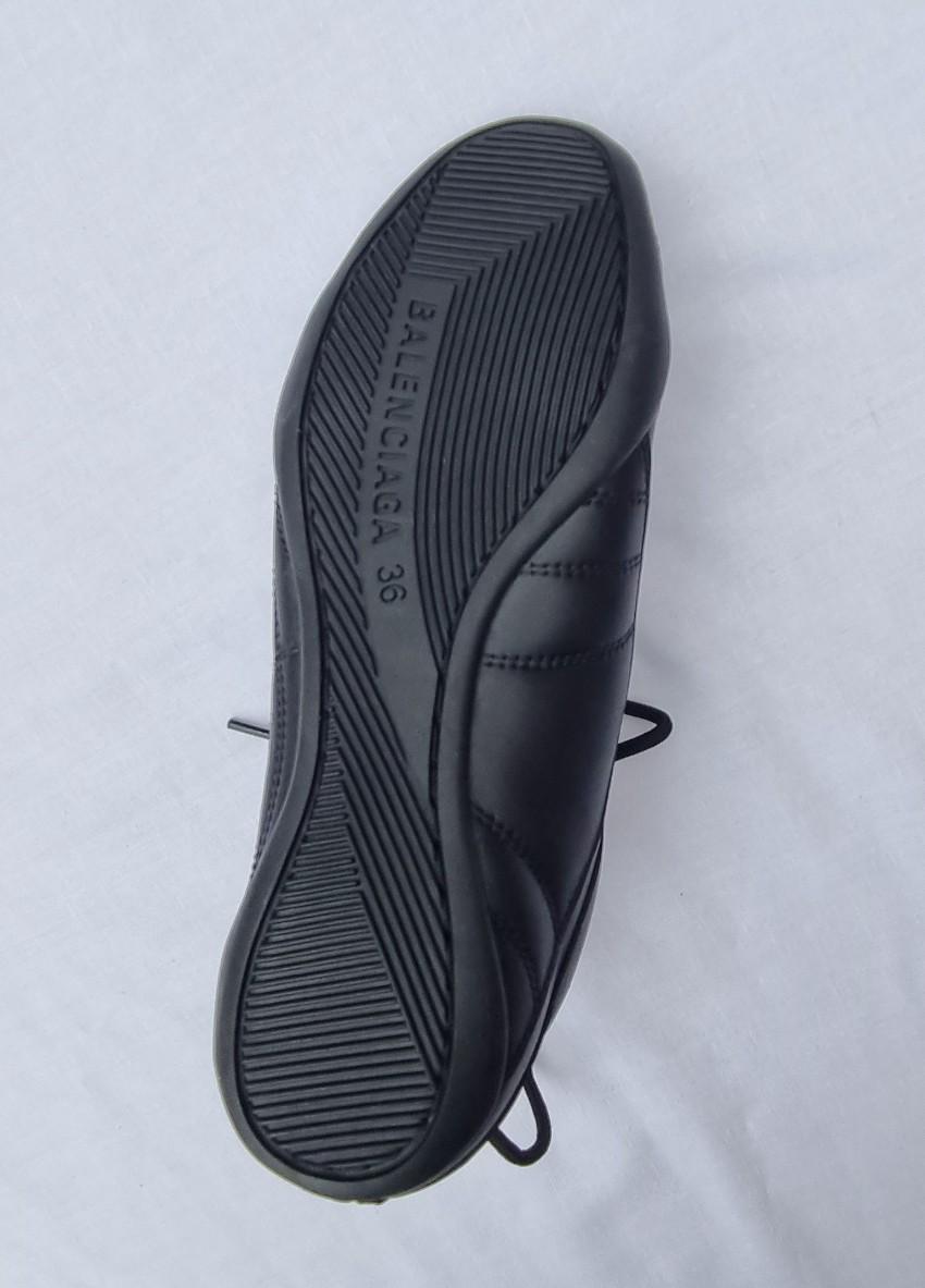 Balenciaga Black Leather Zen Football Sneakers