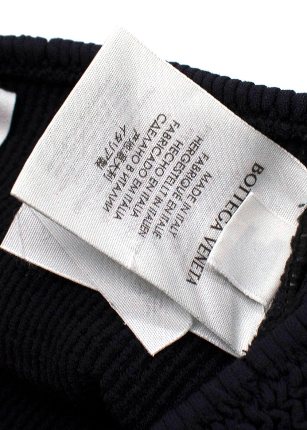 Bottega Veneta Black Smocked Jersey Bikini