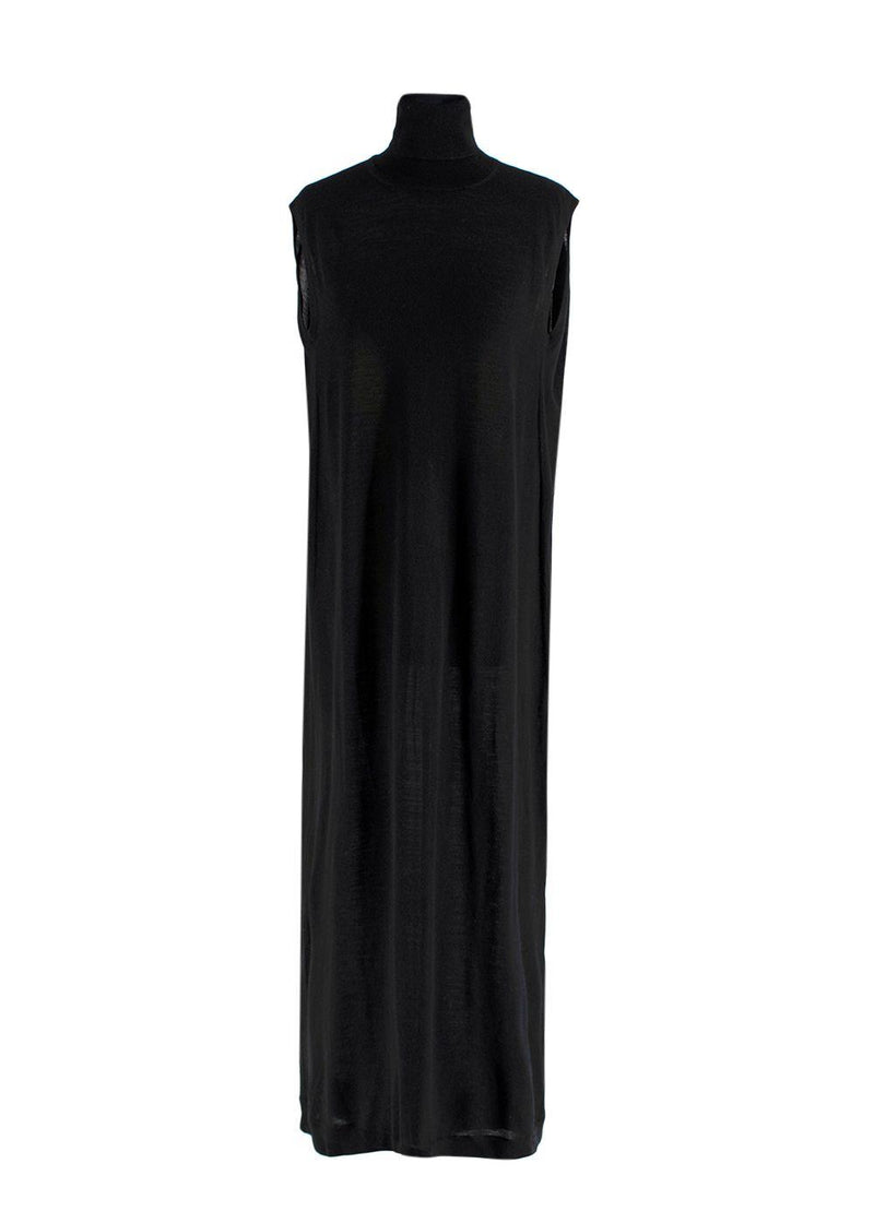 Toteme Black Wool Cocoon Maxi Dress