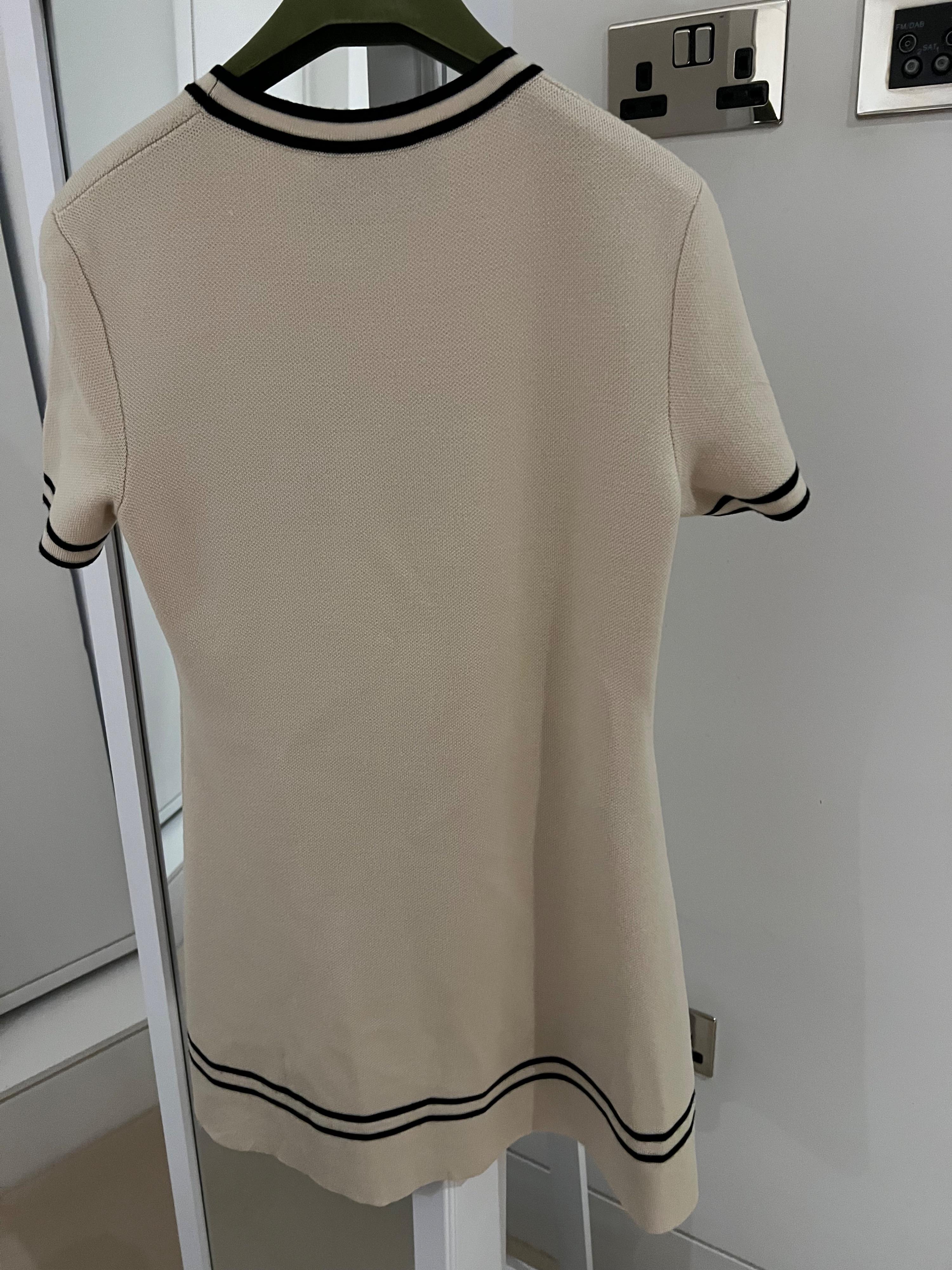 Gucci Cream Horsebit Embellished Wool Mini Dress