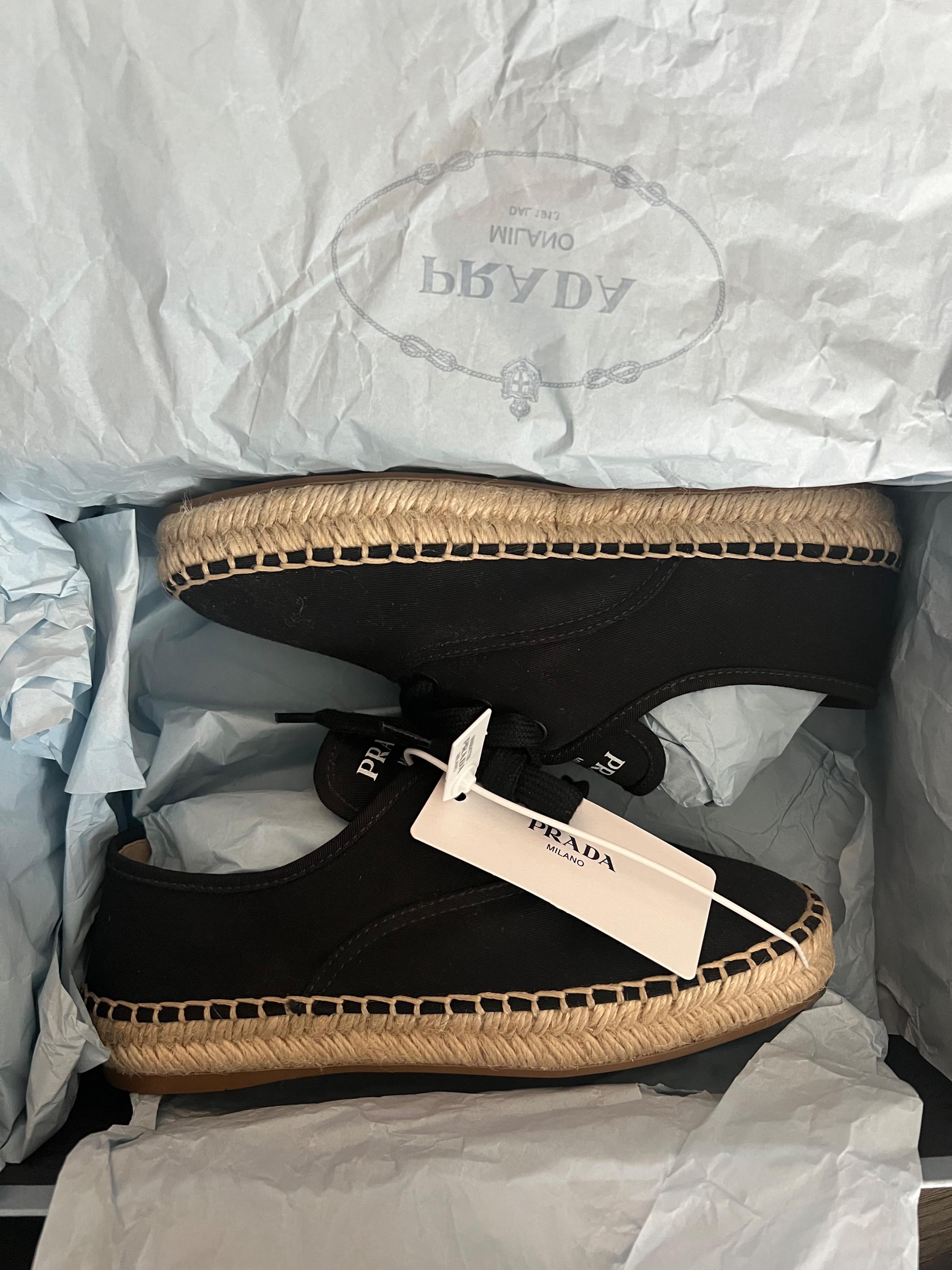 Black Lace-Up Espadrille Sneakers