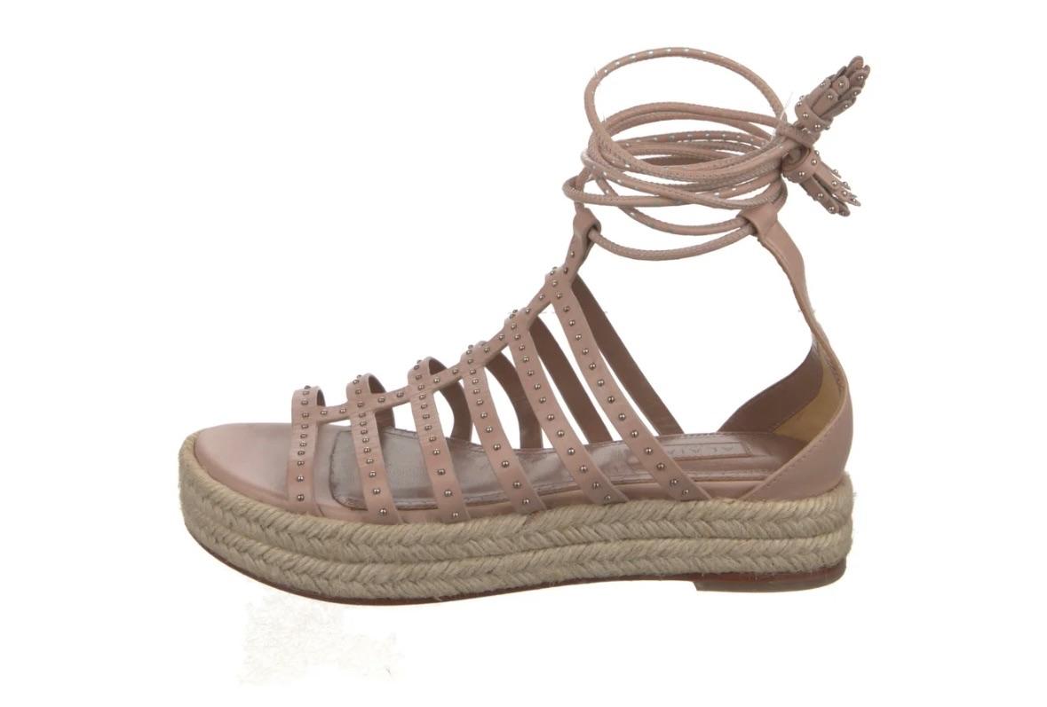 Alaia Pink Lace Up Sandals