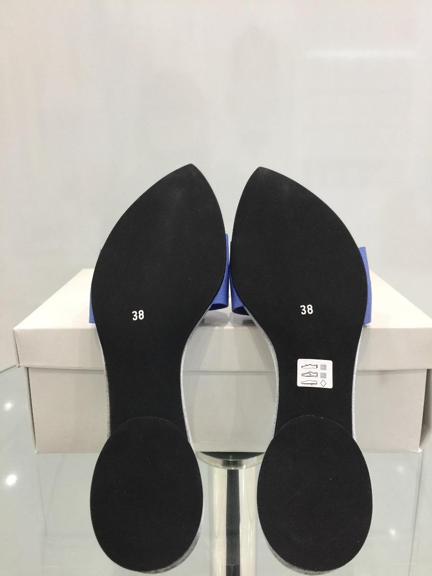 Sylvie Rost Paris Blue Bow Slides
