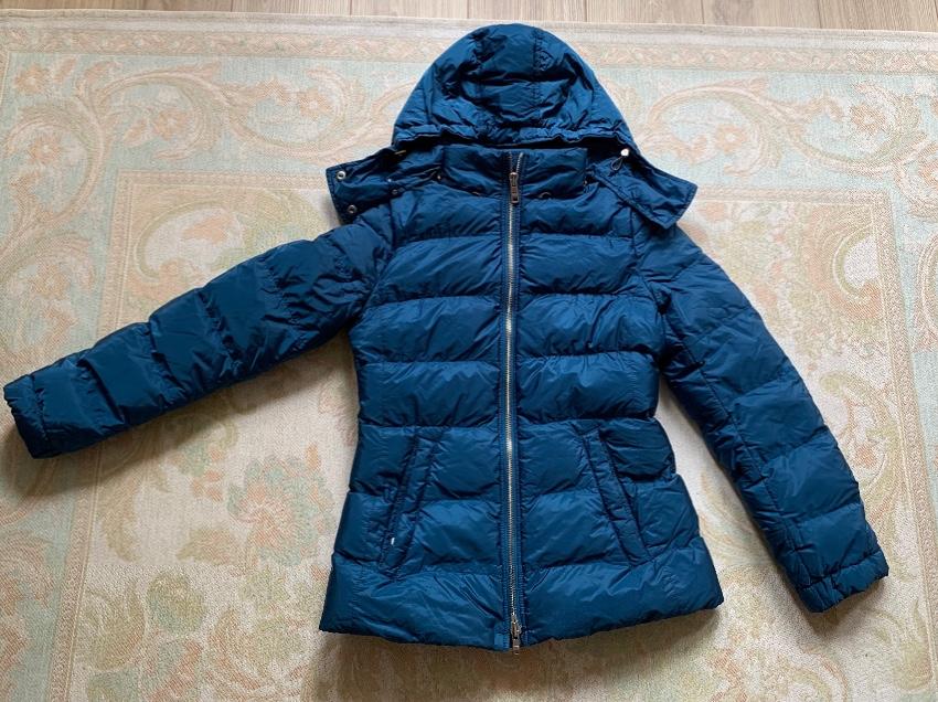Prada Teal Goose Down Hooded Puffer