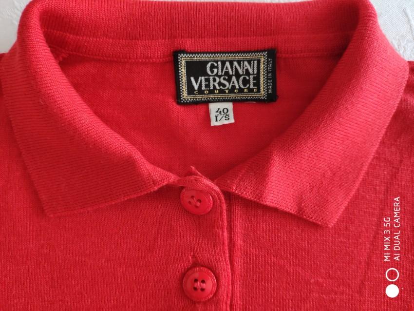 Gianni Versace Red Cashmere & Silk Polo Shirt