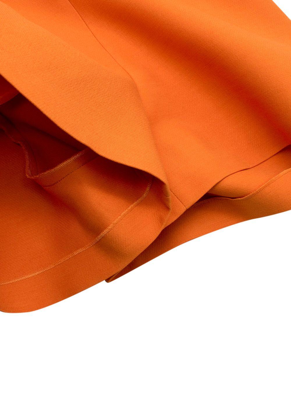 Valentino Orange Wool & Silk V Logo Shorts