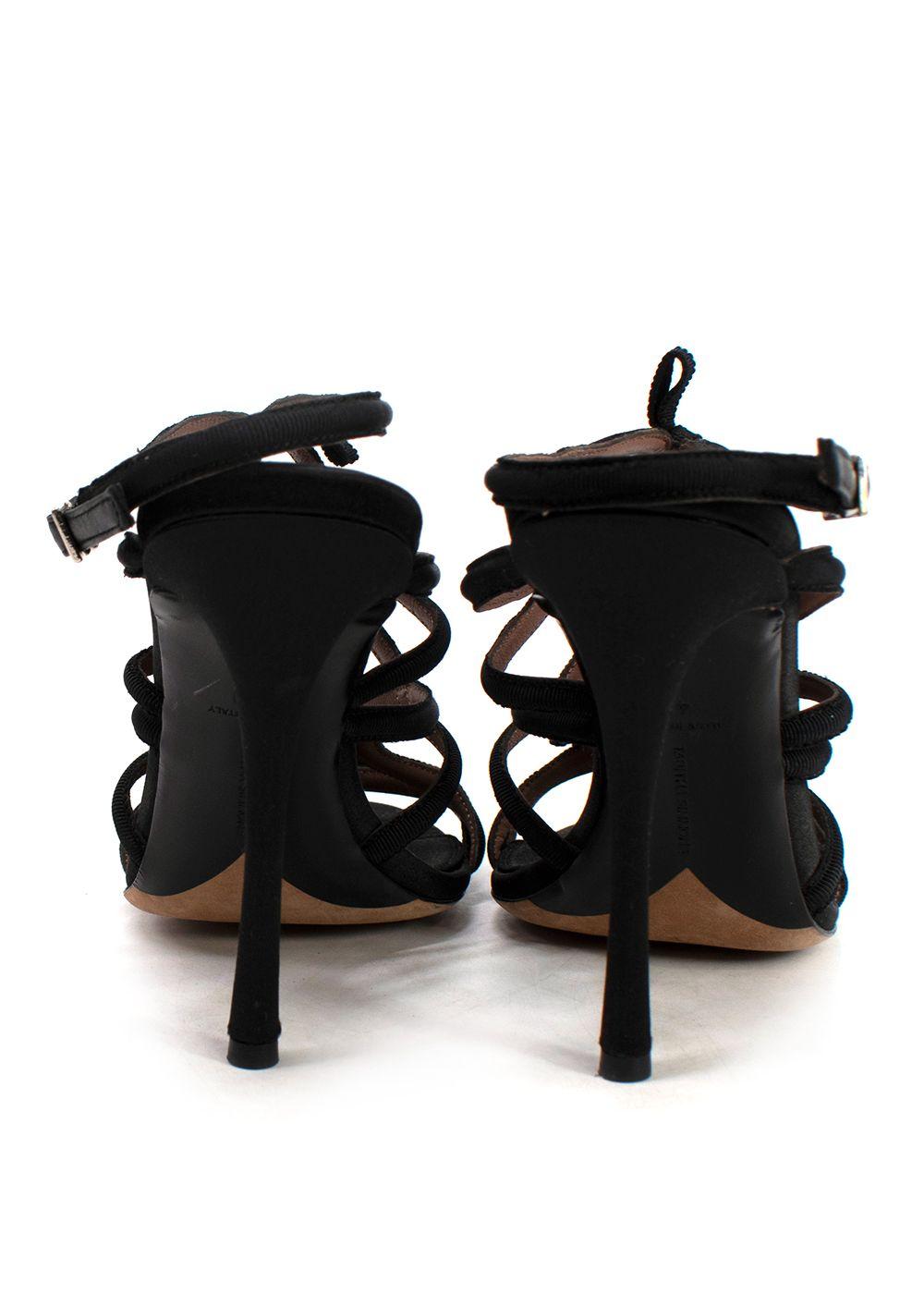 Tabitha Simmons Black Bowrama Caged Heels