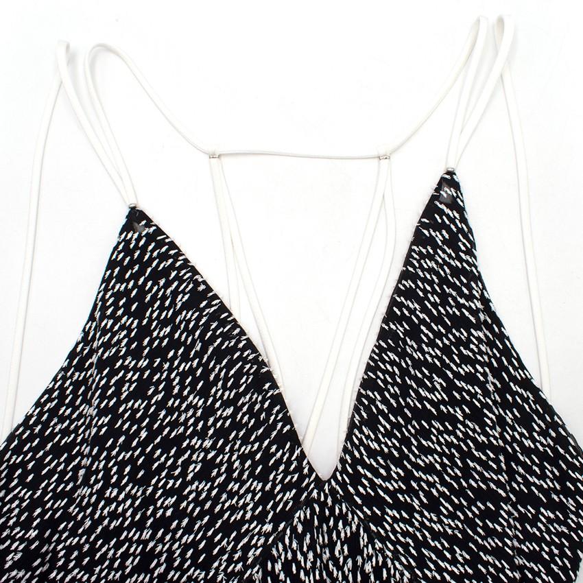 Galvan Black & White Textured Low Back Gown