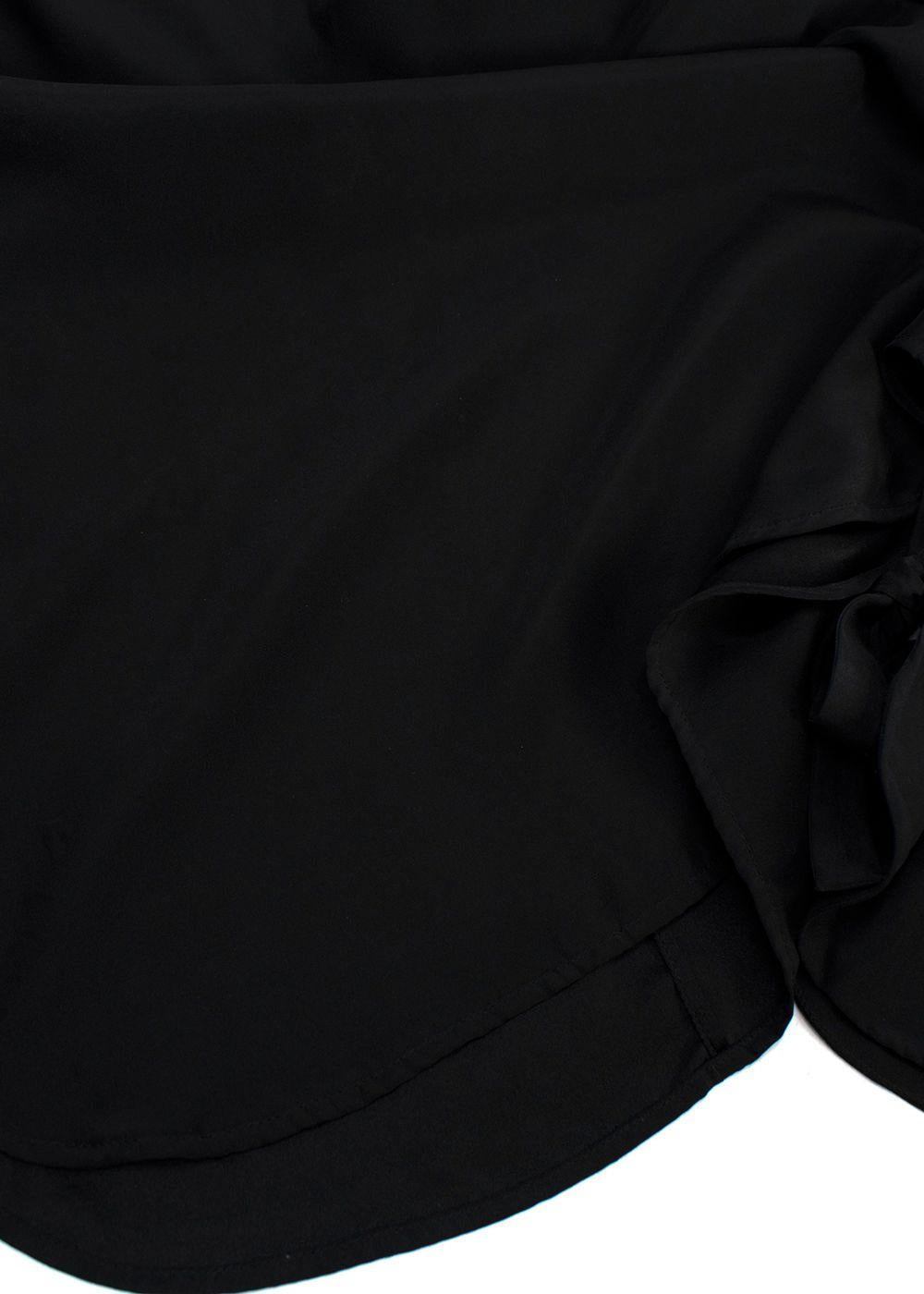 Frame Black Silk Voluminous Cuff Blouse