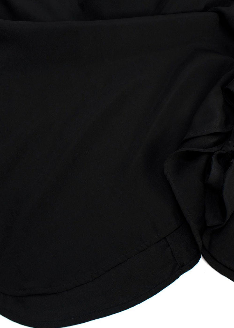 Frame Black Silk Voluminous Cuff Blouse