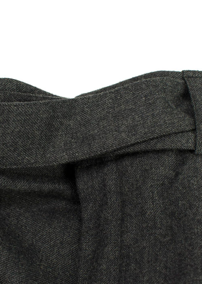 Saint Laurent Grey Belted Wool Trousers