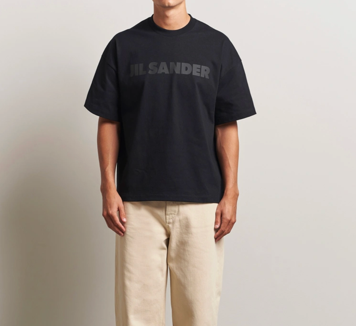 Jil Sander Round Collar Tonal Logo T-Shirt