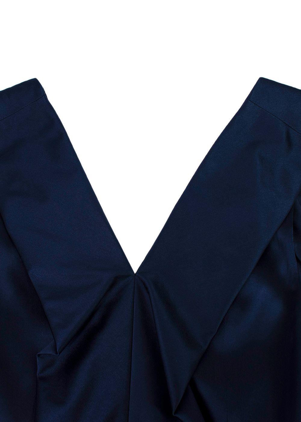 Navy Silk Midi Dress
