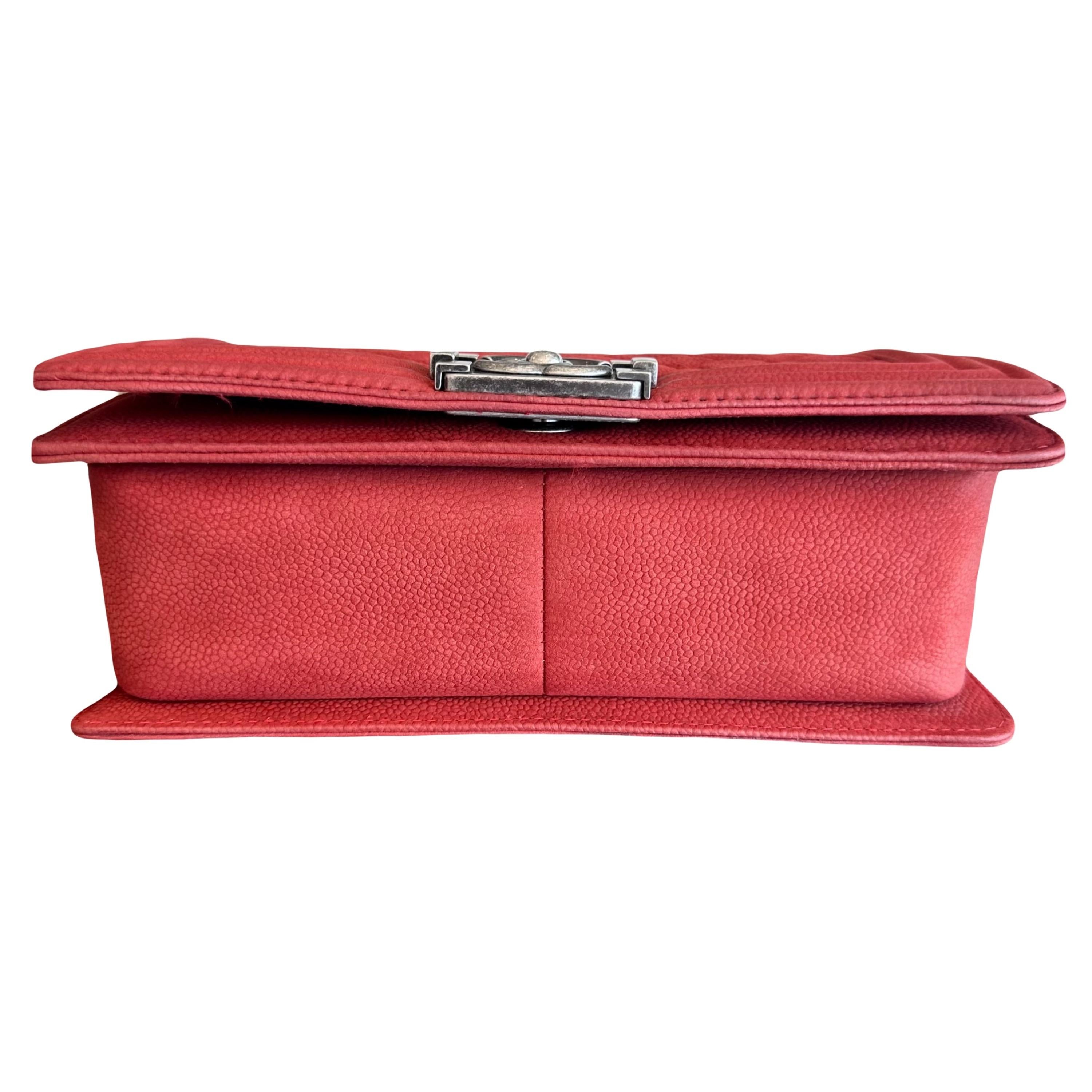 Red Calfskin Boy Bag