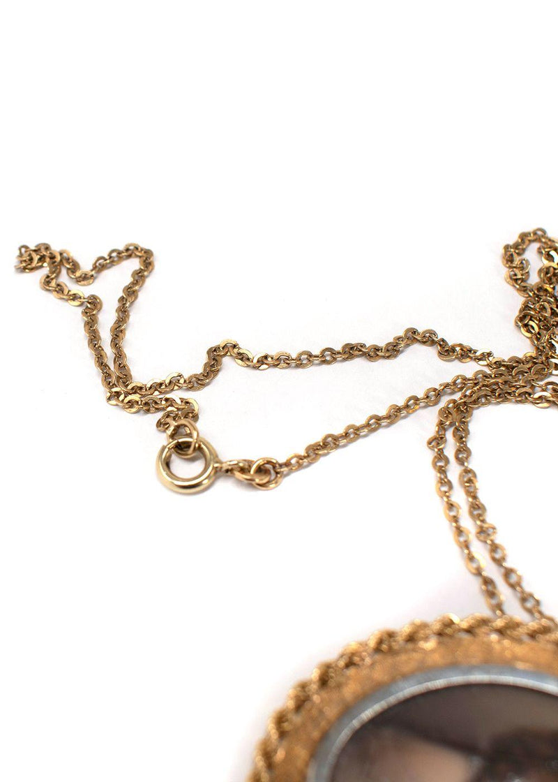 Bespoke 18ct Gold Victorian Diamond Portrait Pendant Necklace
