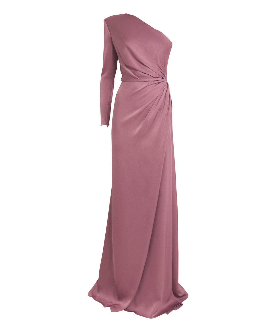 Alex Perry One-shoulder Twisted Gown in Satin Crepe