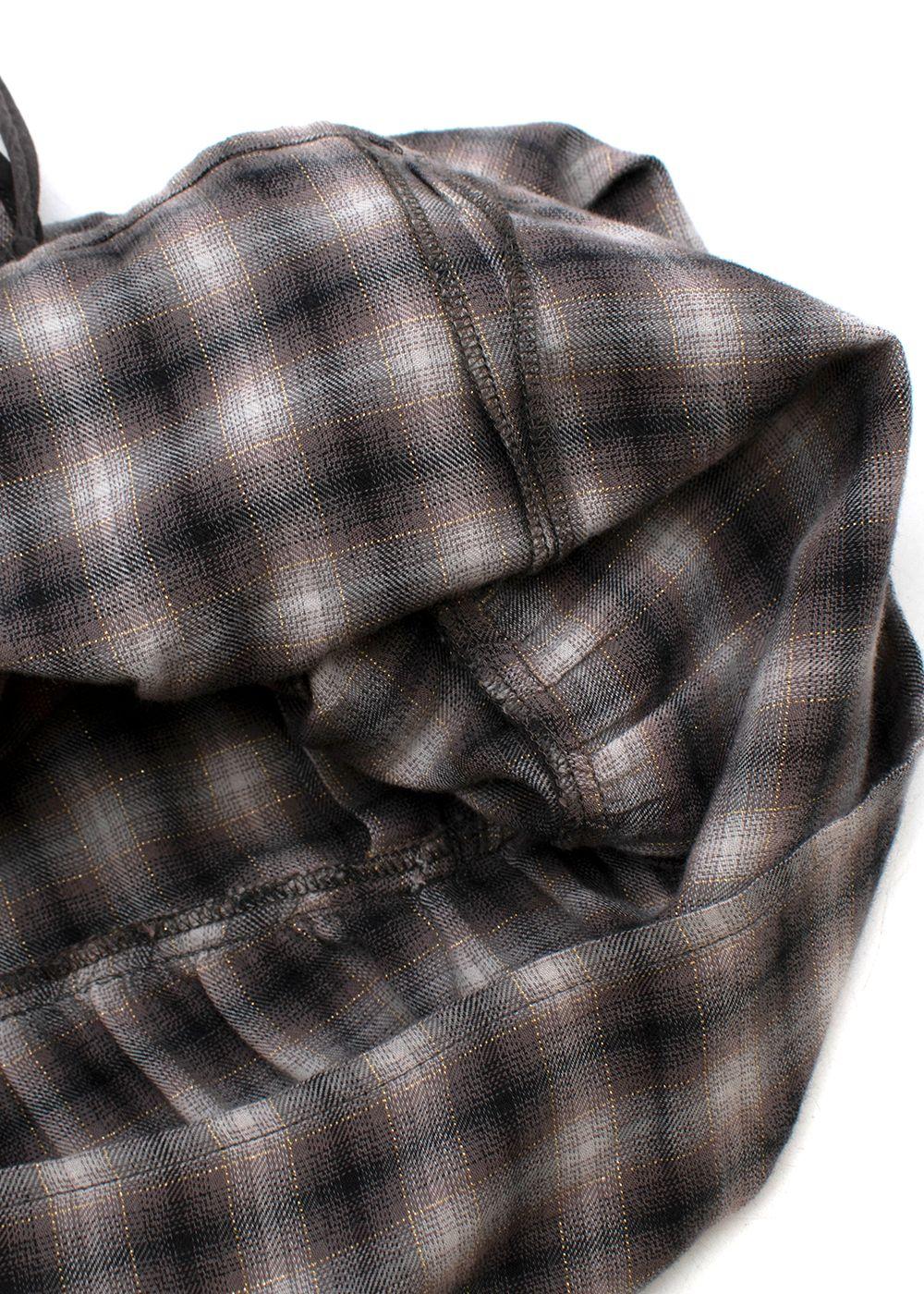 Kids 6Y Grey Monochrome Check Lurex Woven Top