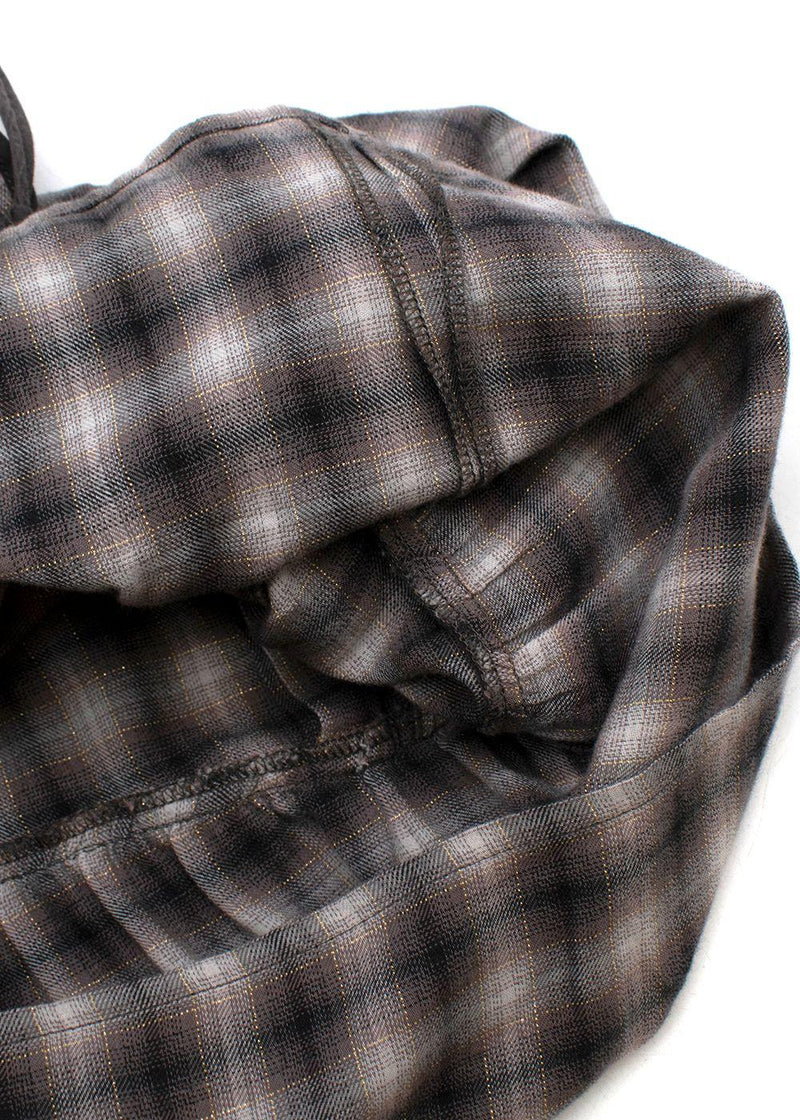 Kids 6Y Grey Monochrome Check Lurex Woven Top