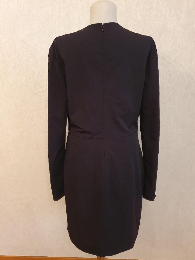 DVF Black Asymmetric Bow Detail Mini Dress