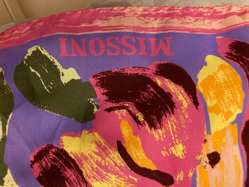 Missoni Purple Floral Print Silk Scarf 90