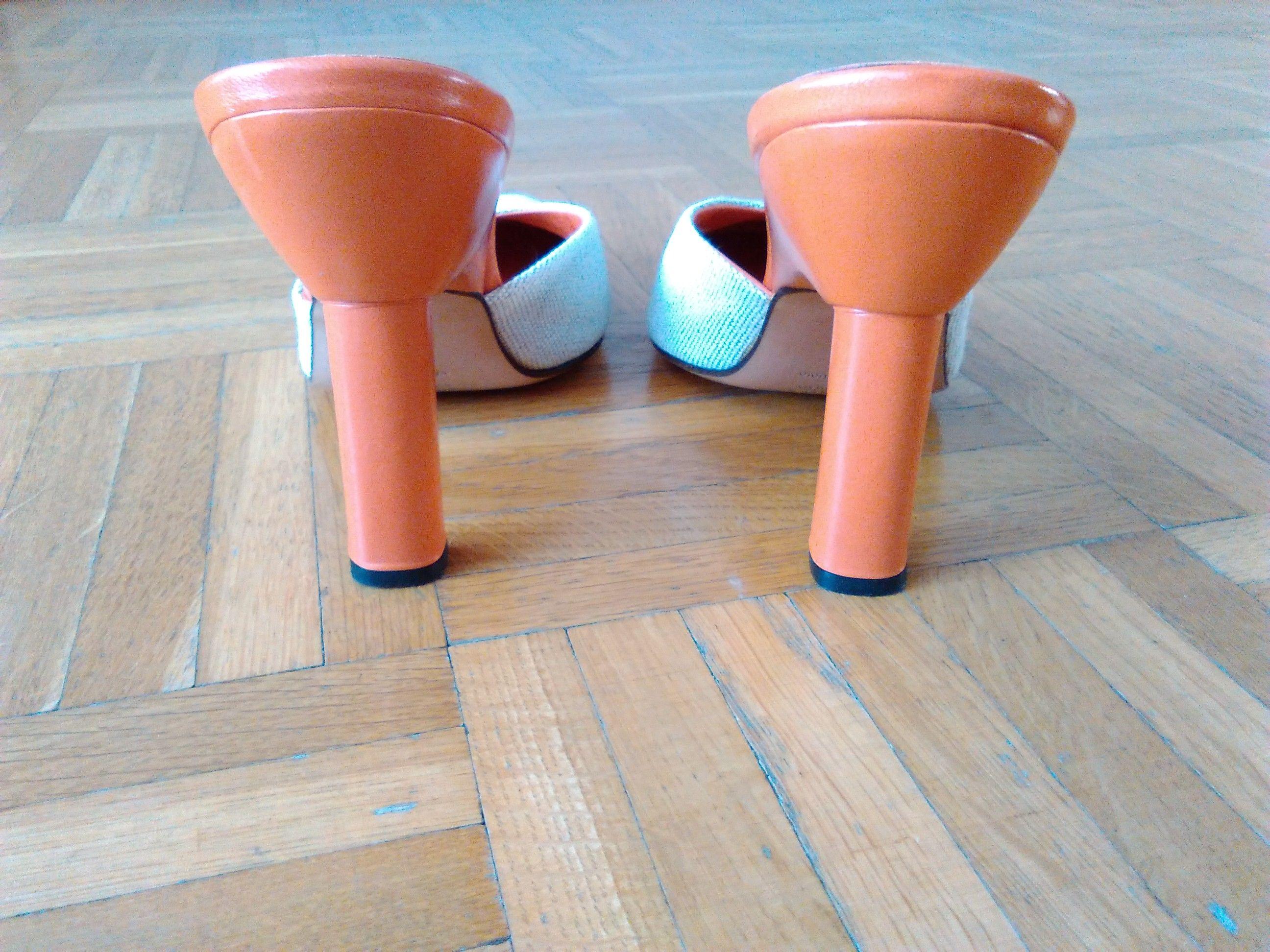 Prada Sabot linen and leather mules