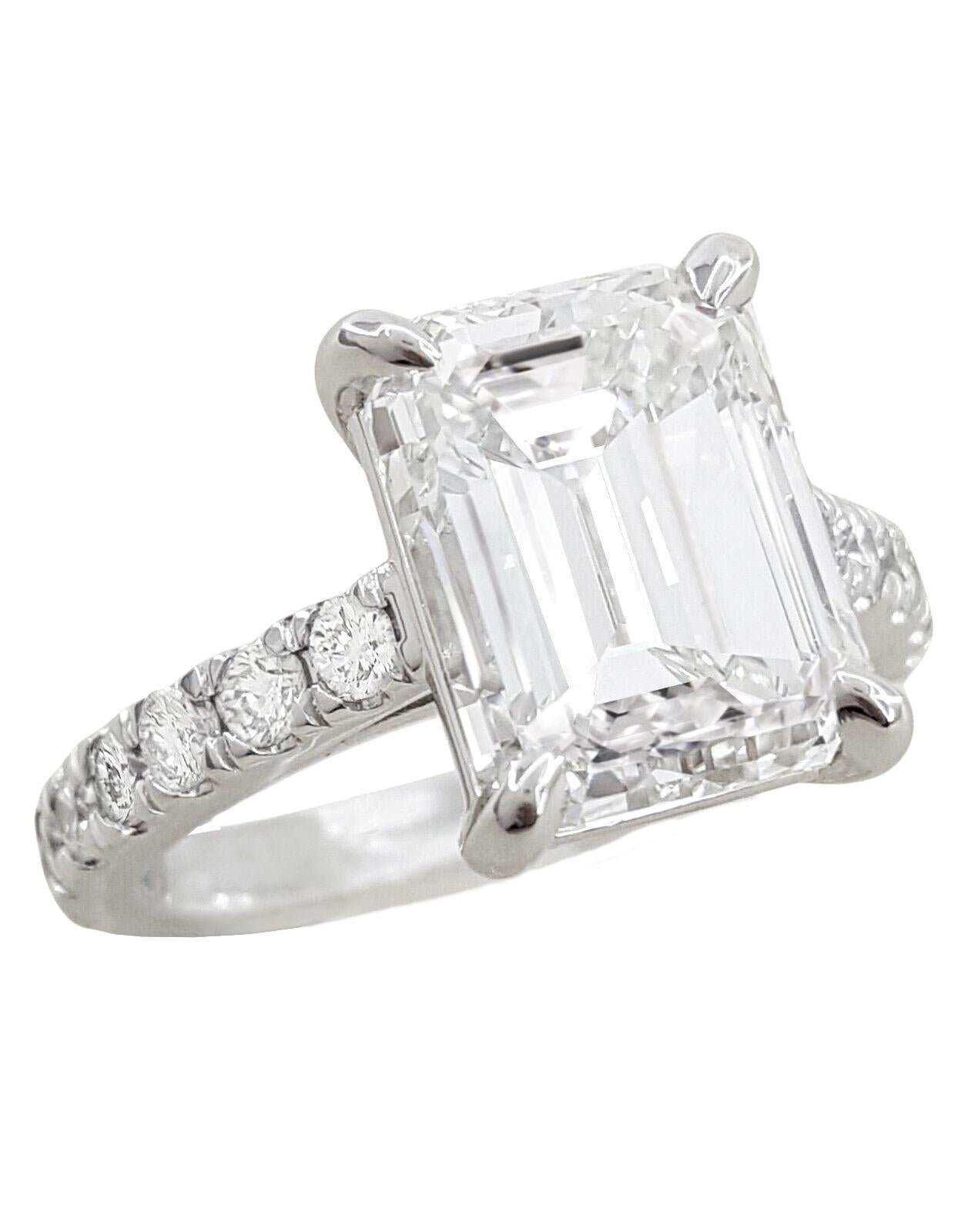 Verde 5ct IGI Certified Lab Grown Solitaire Emerald Cut Diamond Ring