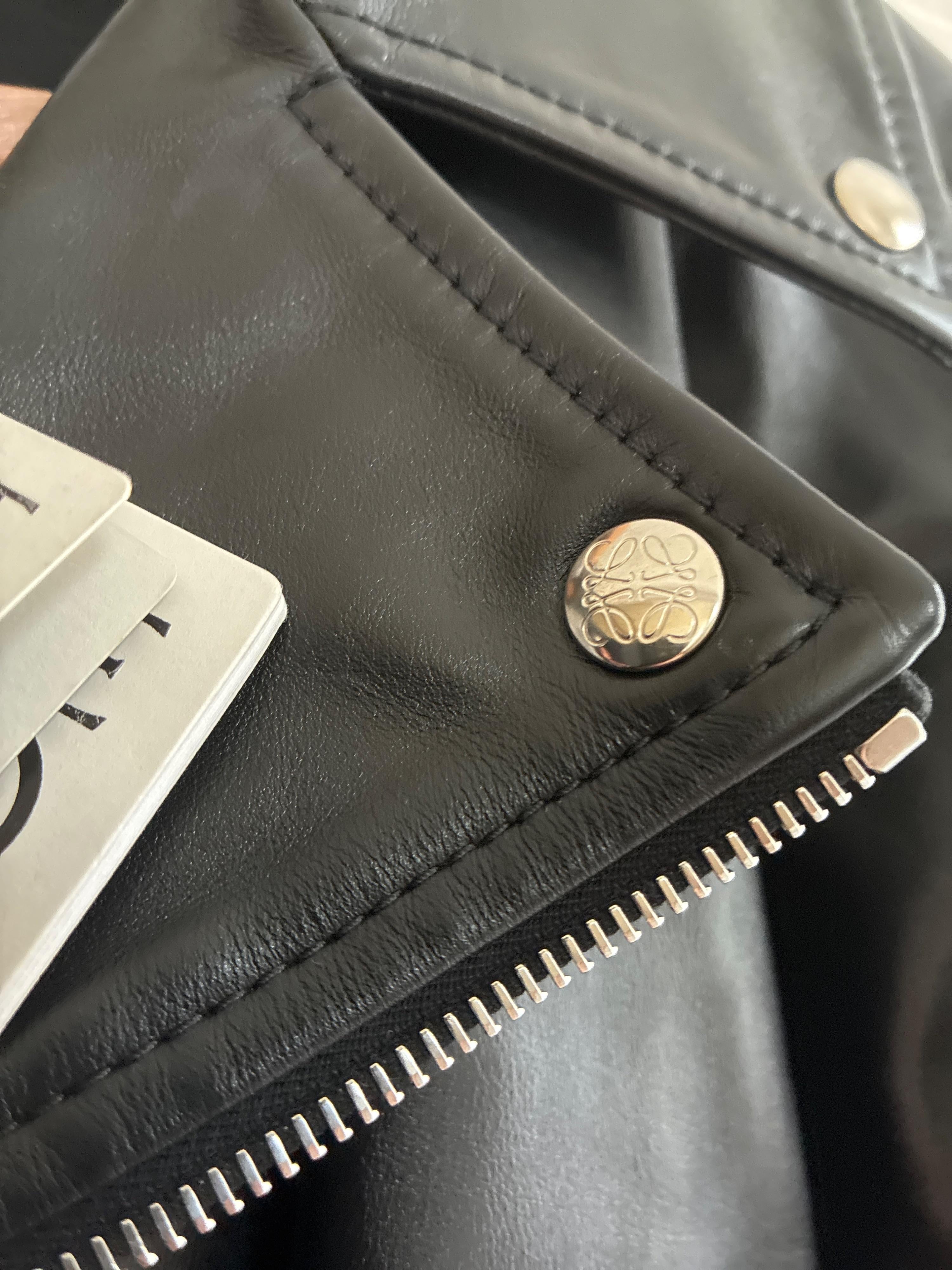 Black Trapeze Leather Biker Jacket