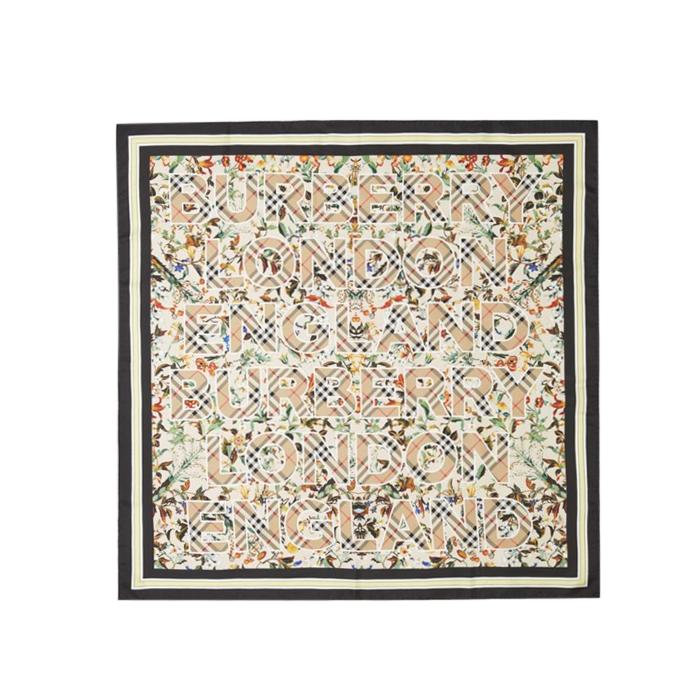 Burberry Montage Print Silk Square Scarf