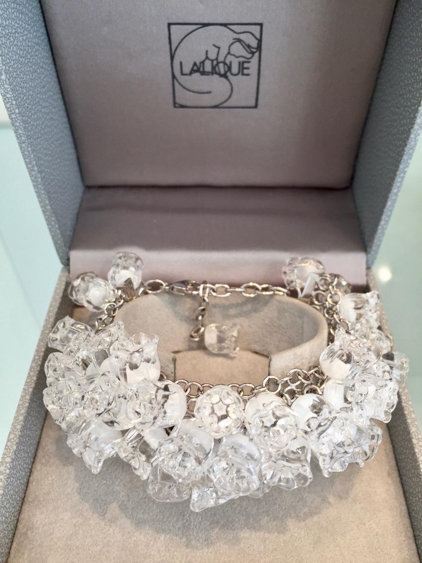 Lalique Rare Muguet Lily of the Valley Crystal Bracelet