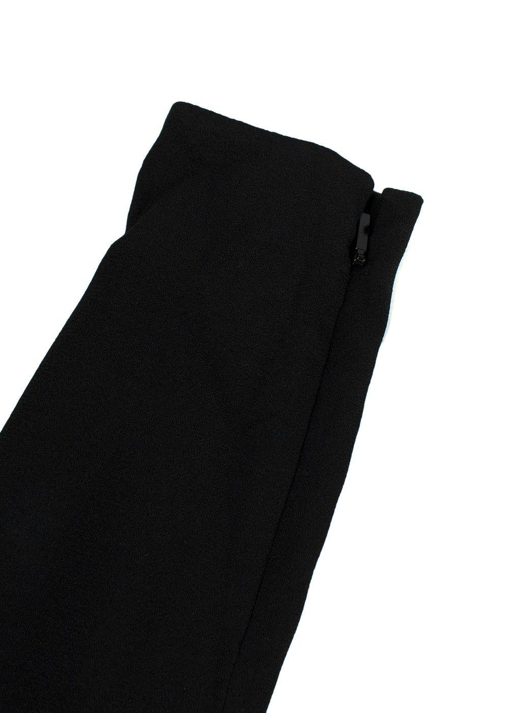 Saint Laurent Black Long Sleeve Mini Dress with Gathered Detail