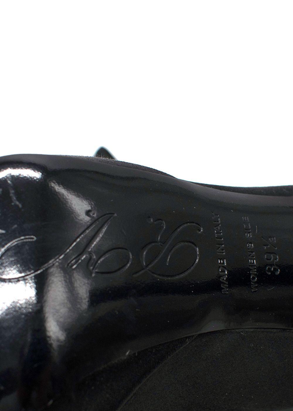 Roger Vivier Black Crystal-Embellished Satin Platform Pumps
