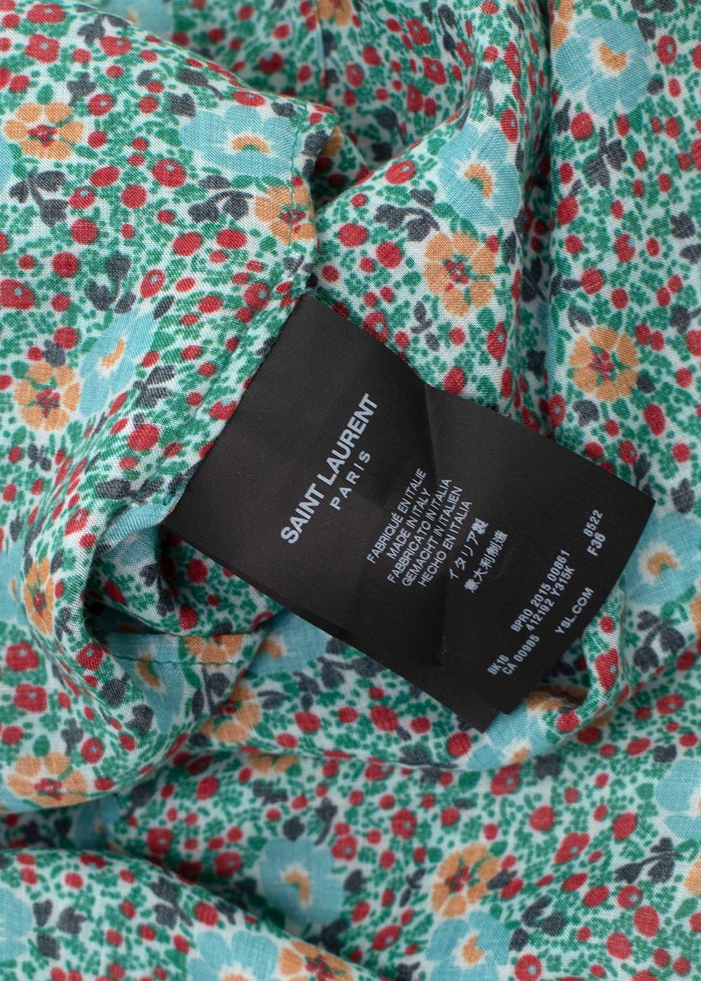 Saint Laurent Floral Pussybow Blouse
