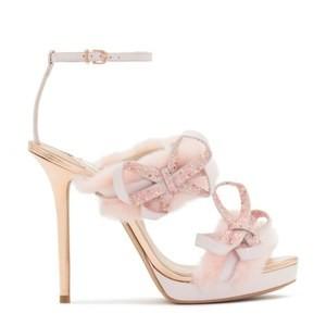 Sophia Webster Pink Bella Faux Fur Sandals