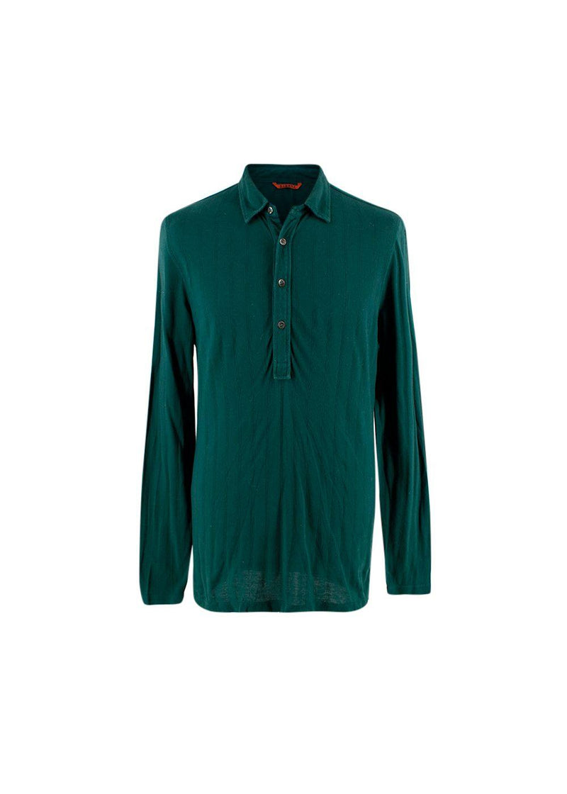 Teal Cotton Polo Shirt