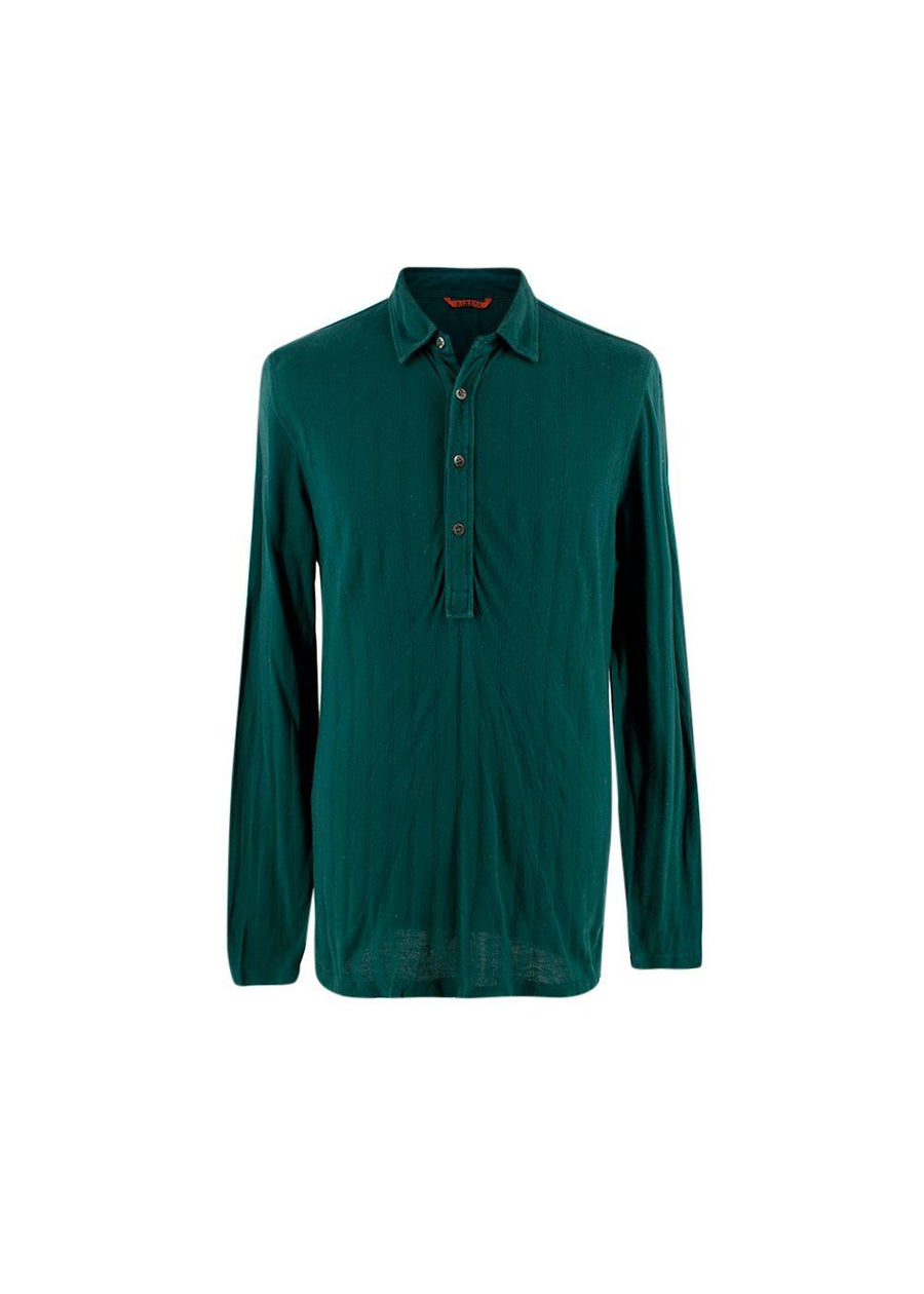 Teal Cotton Polo Shirt
