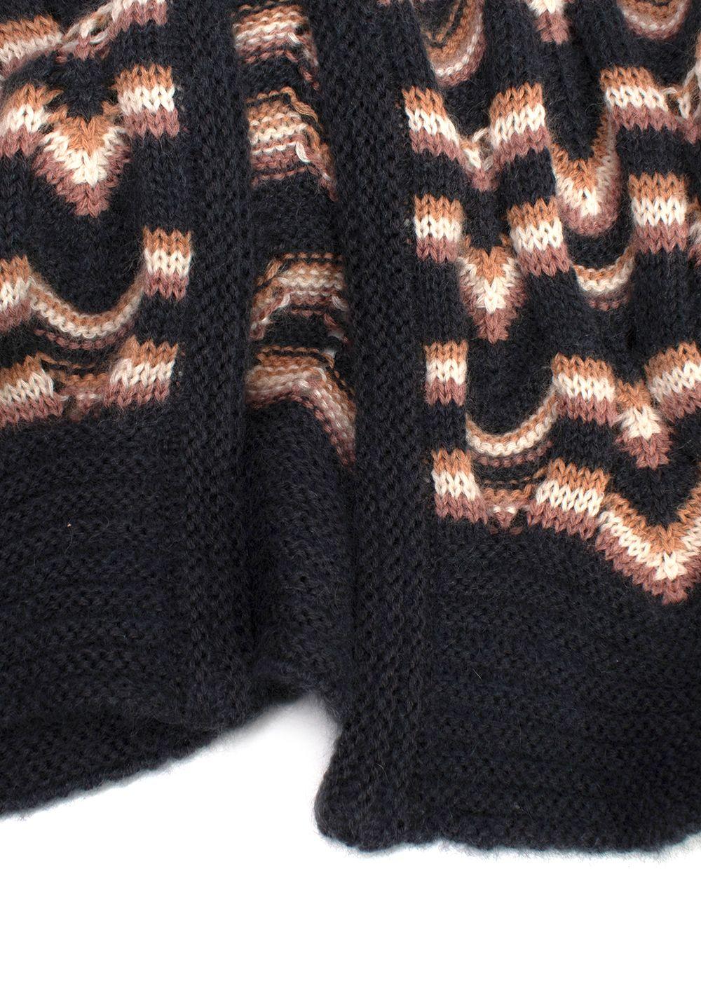 Missoni Grey and Pink Striped Longline Knitted Cardigan