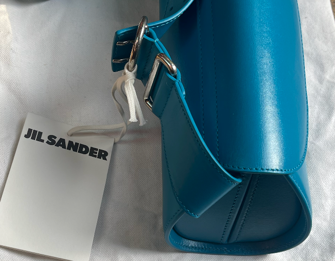 Turquoise Leather Cannolo bag