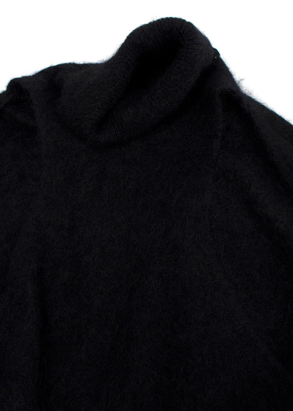 Ganni Black Brushed Alpaca Wrap Jumper