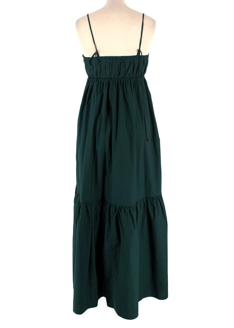 By Malene Birger Bottle Green Tiered Midi Dress