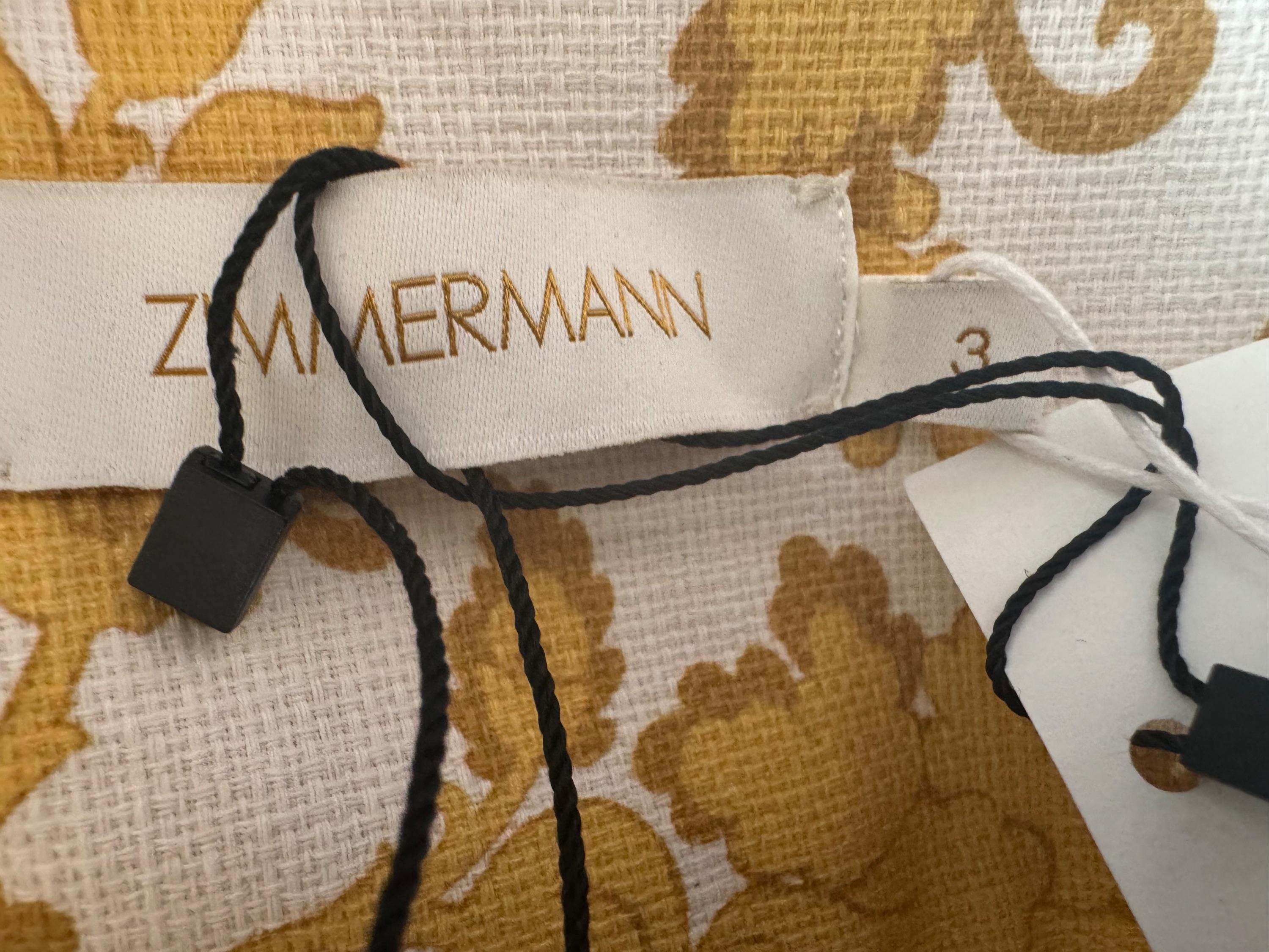 Zimmermann Yellow Postcard Fringed Shirt