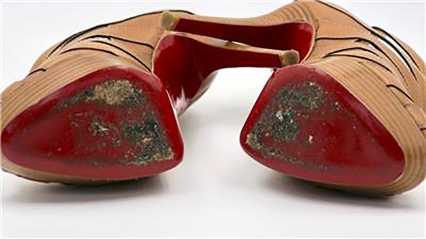 Christian Louboutin Brown Leather Peep-Toe Platform Cage Heels