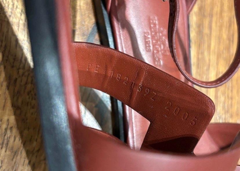 Hermes Rouge H Santorini Sandals