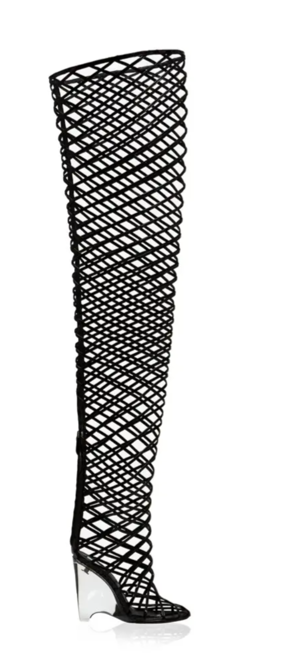 Alaia Clear wedge Over the Knee Boots