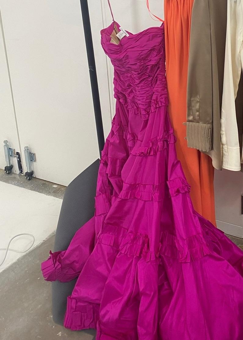 Runway Fuschia Pink Taffeta Gown