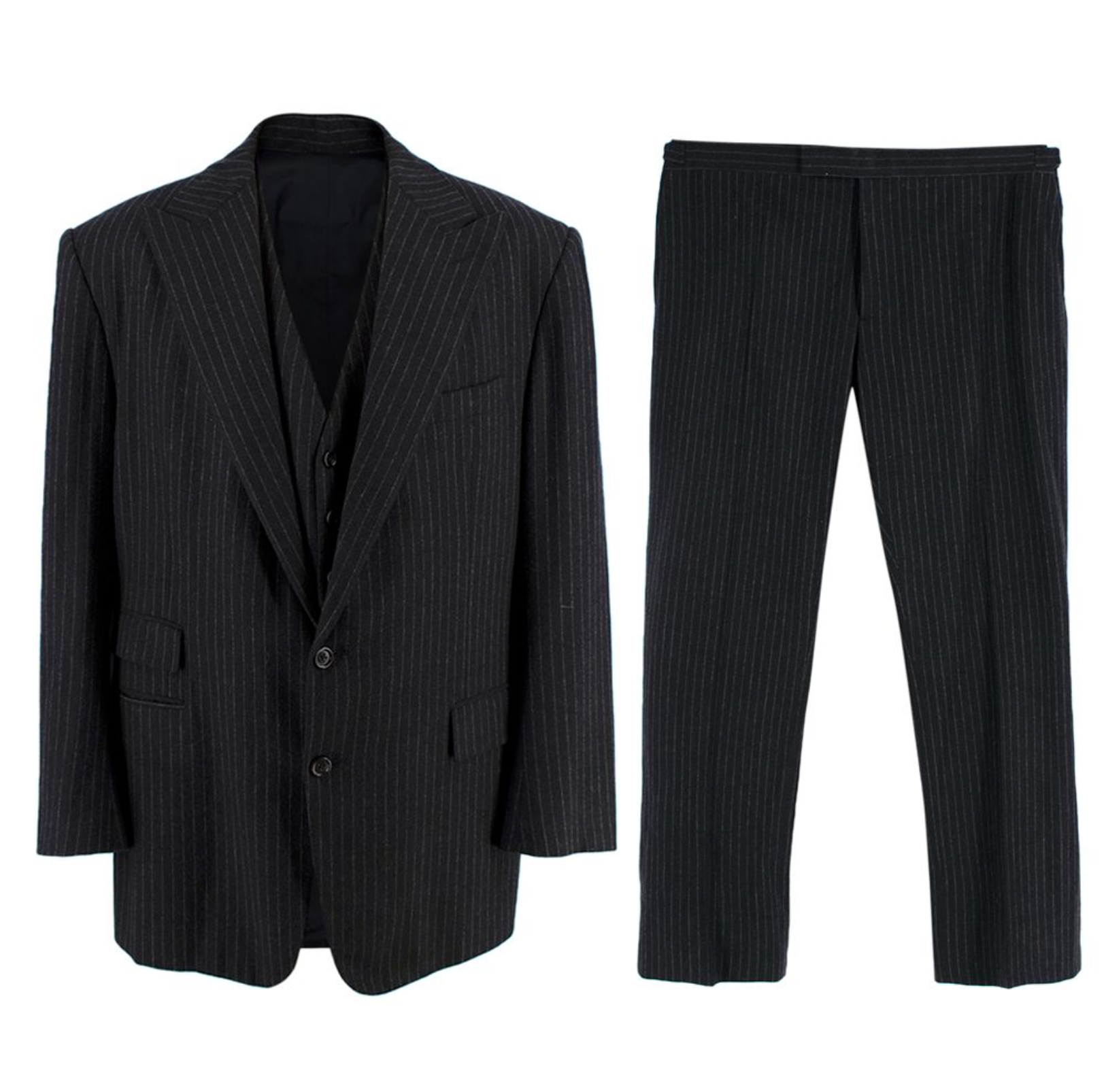 Ralph Lauren Collection Pinstripe Wool 3 Piece Suit