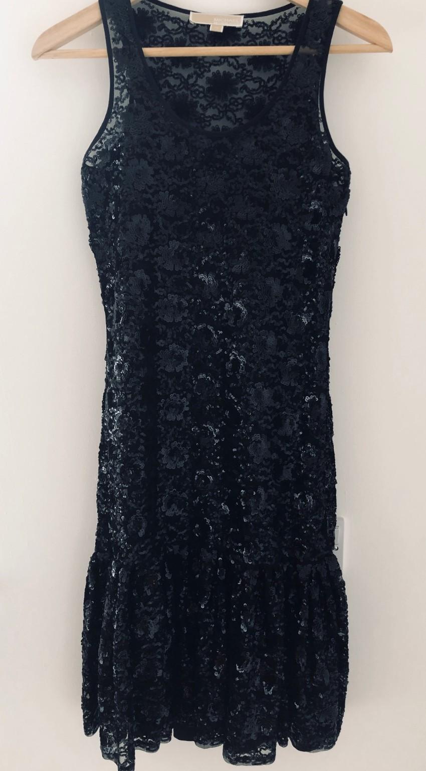 Michael Micahel Kors embellished black tulle mini dress