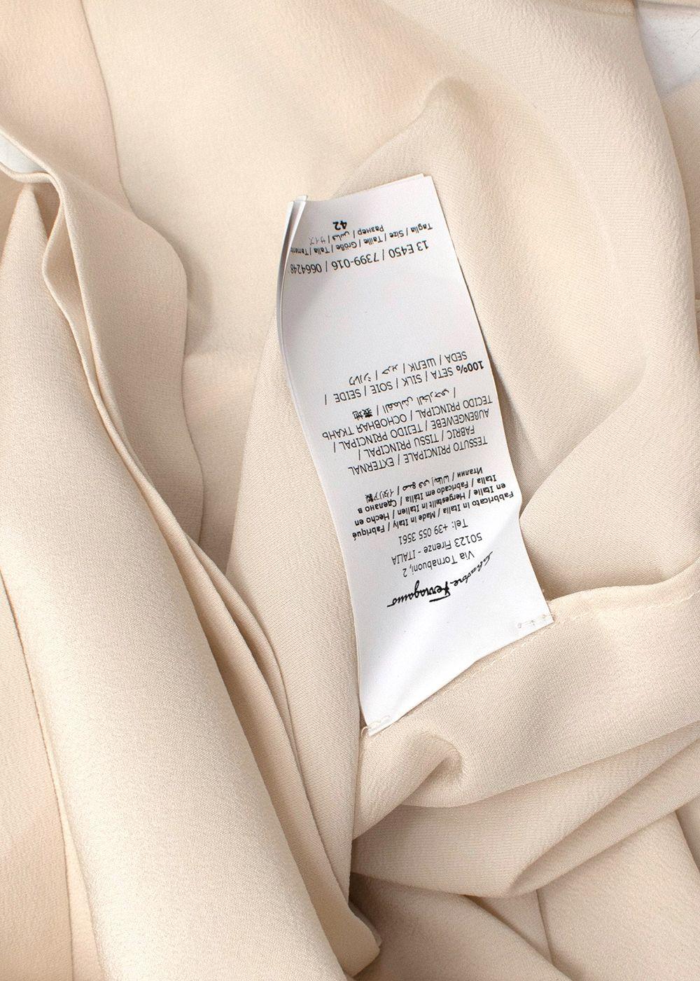 Cream Silk Longline Blouse