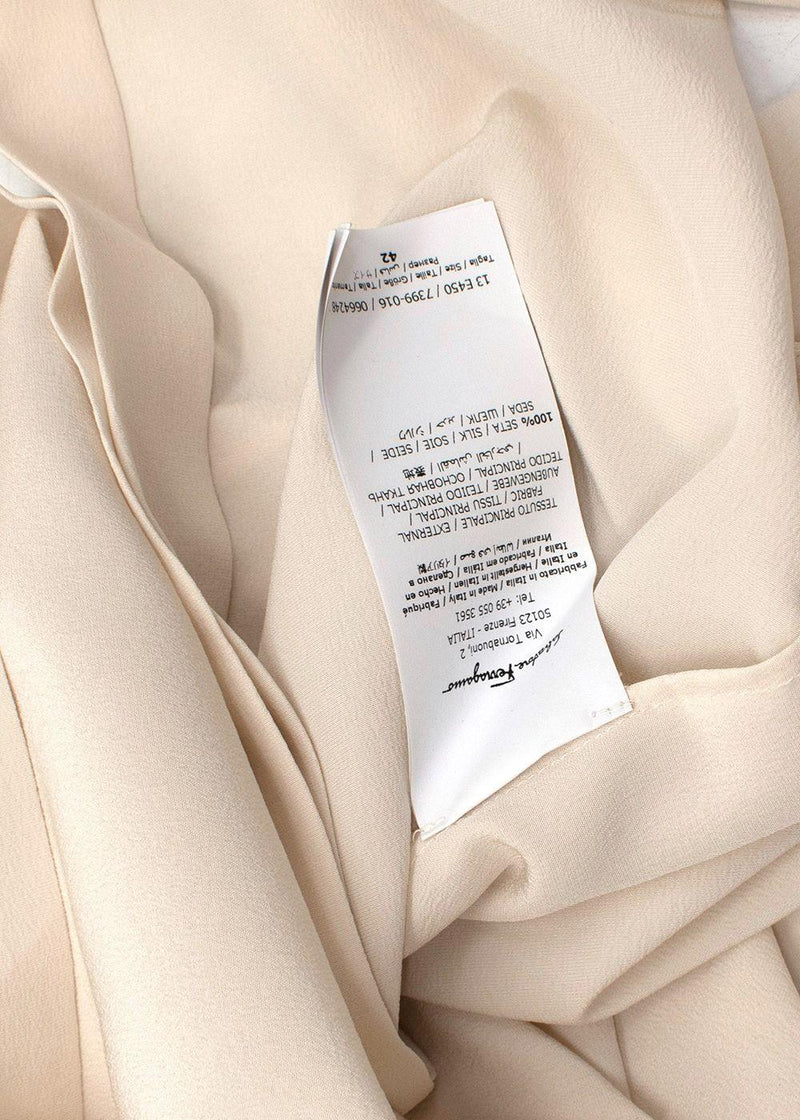 Cream Silk Longline Blouse